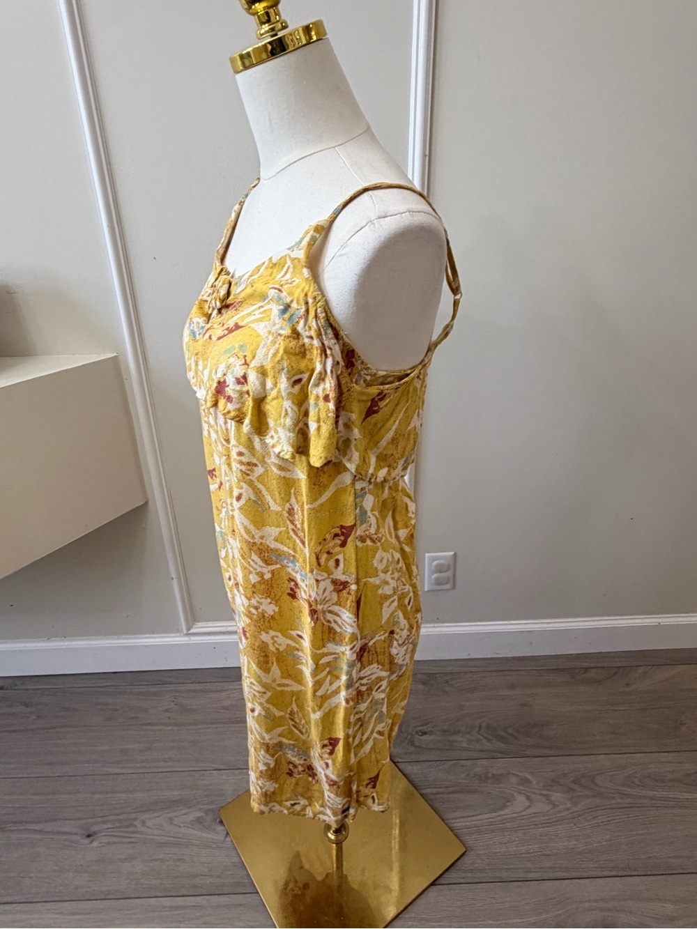 Roxy Yellow Floral Off-Shoulder Midi Dress - Picture 4 of 7
